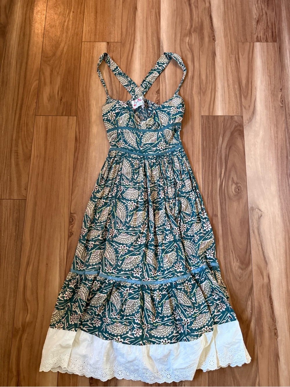 VINTAGE Free People The Original Floral Halter Midi Dress Size 2